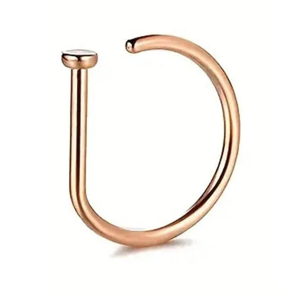 Elegant Punk-Style Stainless Steel Nose Rings - Clip-On Non-Piercing Design