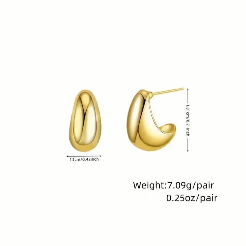 Elegant Water Drop Hoop Earrings for Women