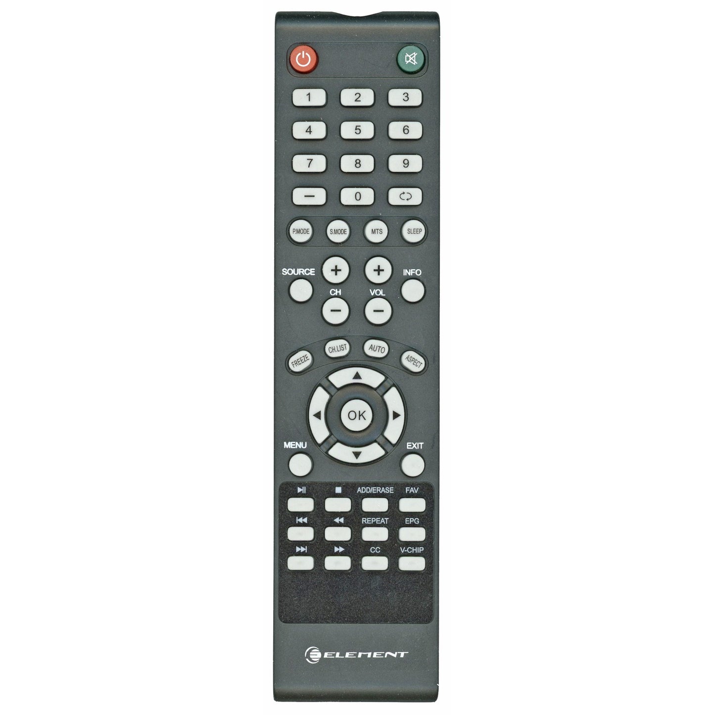 Element JX8036A TV Remote Control - 845-047-03B06