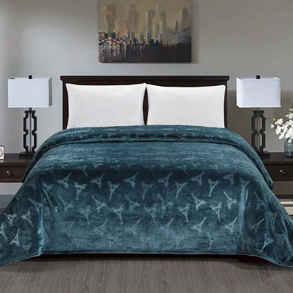 Embossed Premium Flannel Fleece Blanket - Eiffel Tower Design