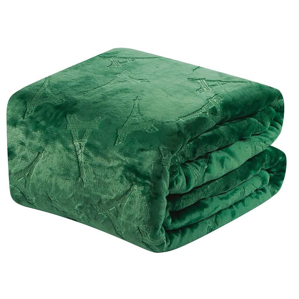 Embossed Premium Flannel Fleece Blanket - Eiffel Tower Design