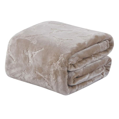 Embossed Premium Flannel Fleece Blanket - Eiffel Tower Design
