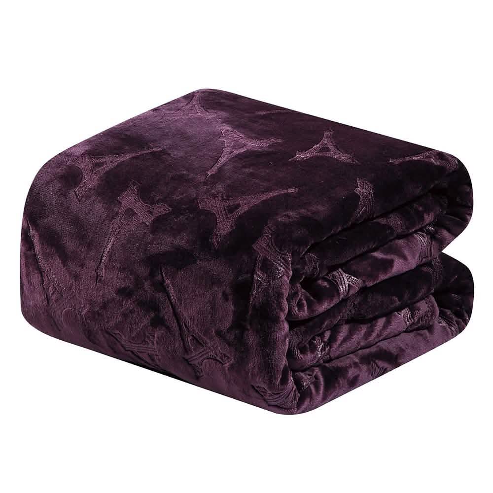 Embossed Premium Flannel Fleece Blanket - Eiffel Tower Design