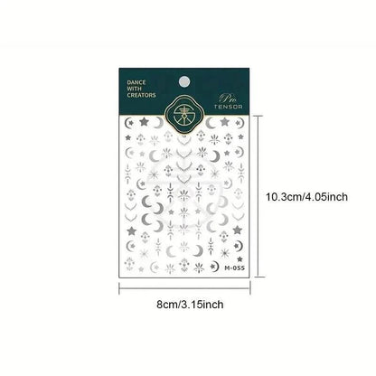 Embossed Three-dimensional Star and Moon Pattern Nail Stickers