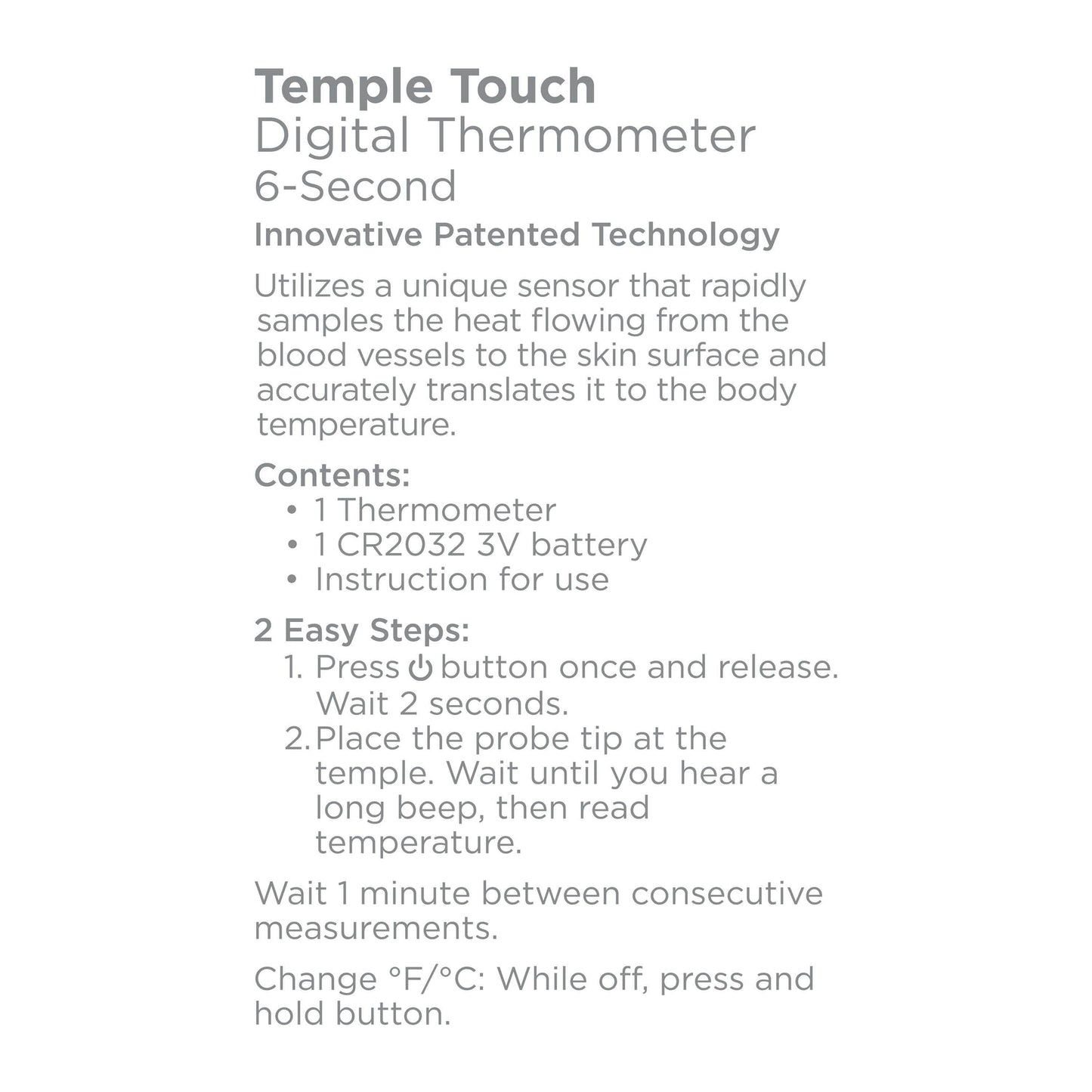 Equate Temple Touch 6-Second Digital Thermometer