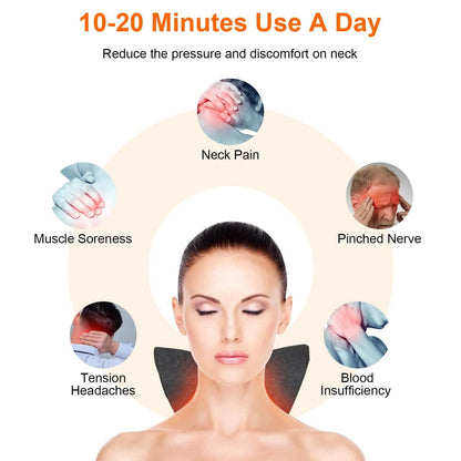 Ergonomic Heated Neck Stretcher Cervical Traction Therapy Pillow with Graphene Heating Pad