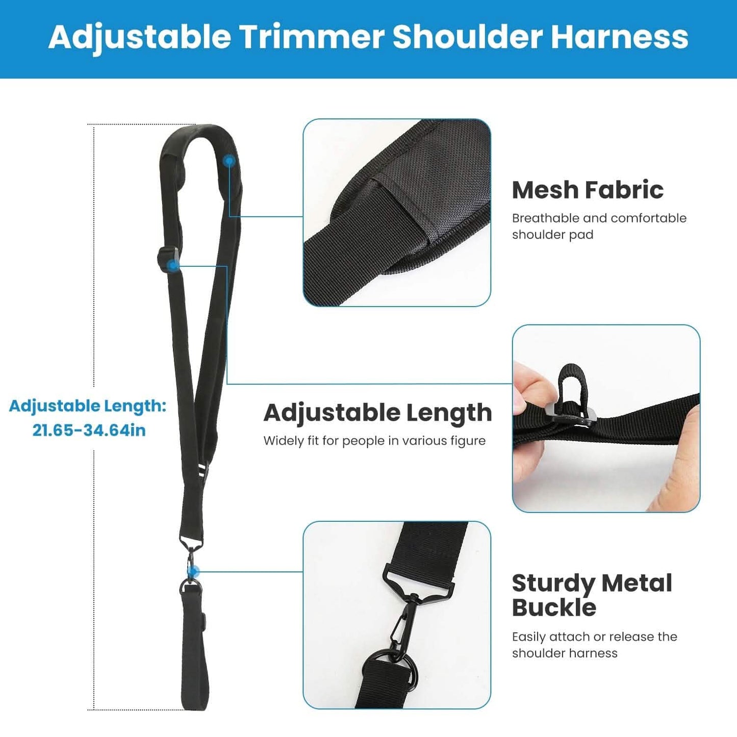 Ergonomic Trimmer Handle Grip with Shoulder Strap