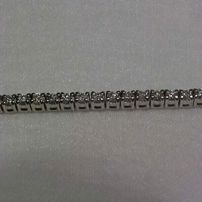 Estate 2.10CTW Natural Diamond Tennis Bracelet 14K White Gold 7"