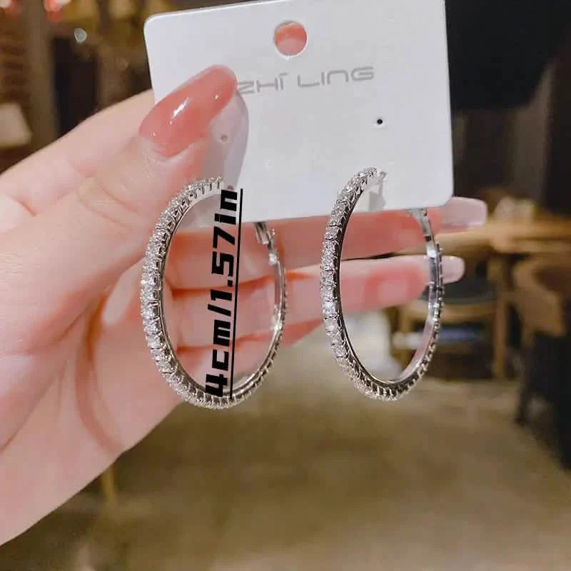 Exquisite Large Hoop Earrings - Sparkling Statement Jewelry