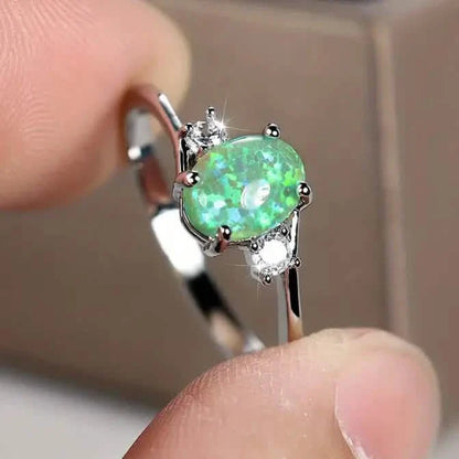 Exquisite Oval Artificial Opal Rings
