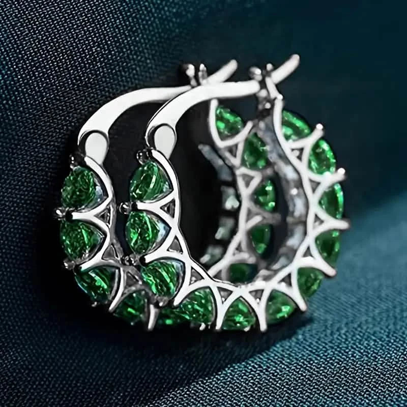 Exquisite Zirconia Hoop Earrings