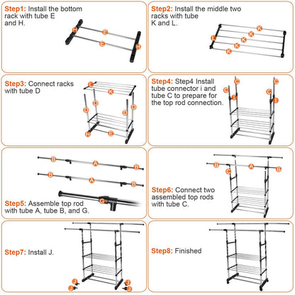 Extendable Garment Hanging Rack