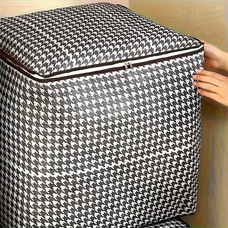 Extra Large 47.55 Gallon Plaid Thickened Storage Box