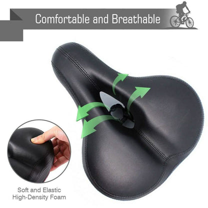 Extra Wide Big Bum Bike Seat Soft & Comfort Padded MTB Road Bicycle Gel Saddle Cushion