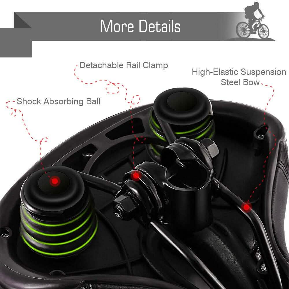 Extra Wide Big Bum Bike Seat Soft & Comfort Padded MTB Road Bicycle Gel Saddle Cushion