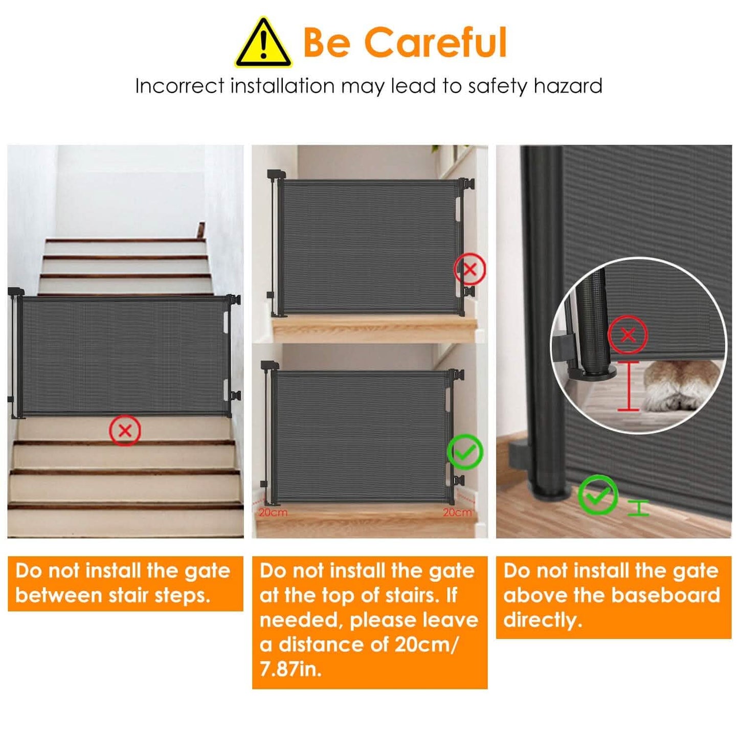 Extra Wide Child Safety Gate Retractable Door