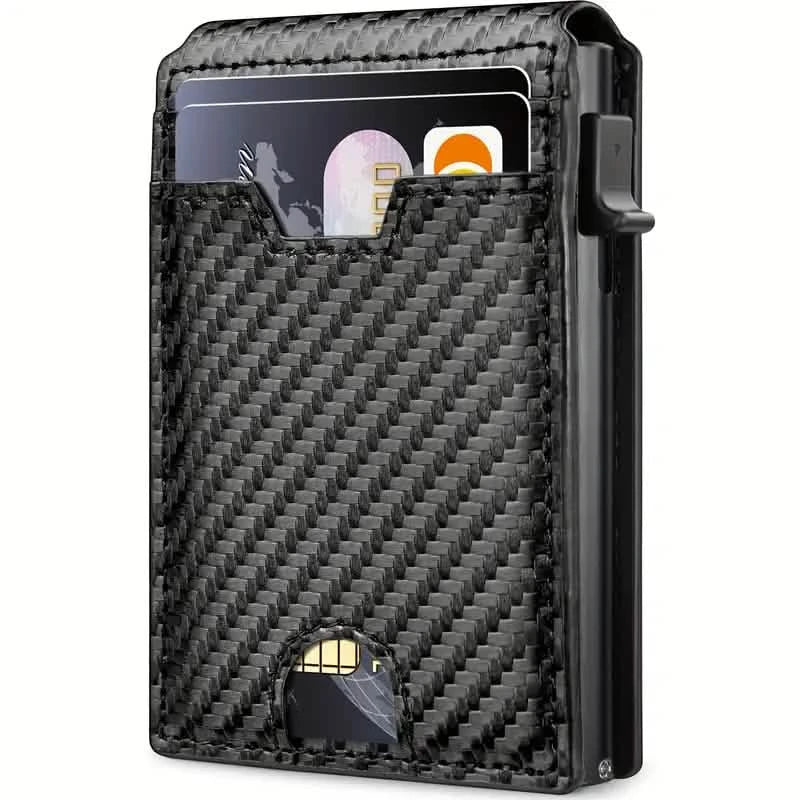 Minimalist Carbon Fiber Wallet for Men – Slim Bifold with Money Clip & RFID Protection