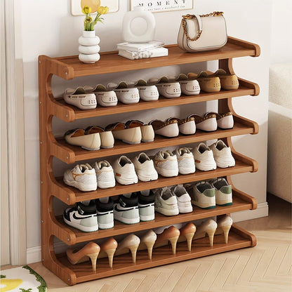 Bamboo Shoe Rack Organizer – 5 or 6 Tier, Space-Saving Storage
