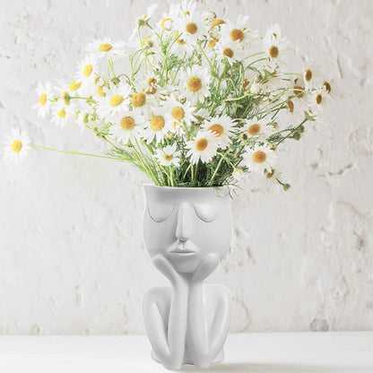 Face Flower Pot Head Planter