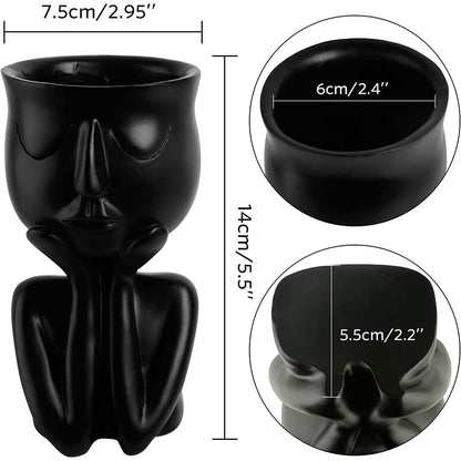 Face Flower Pot Head Planter