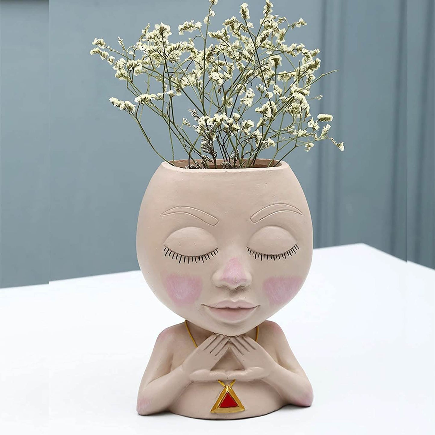 Face Flower Pot Head Vase for Indoor Plant Decoration