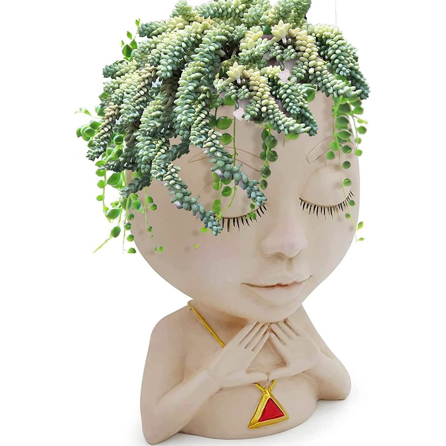 Face Flower Pot Head Vase for Indoor Plant Decoration