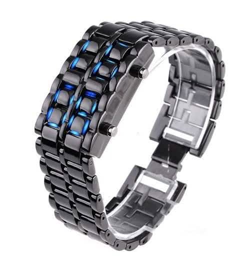 Faceless Unisex Stainless Steel Titanium Waterproof LED Watch