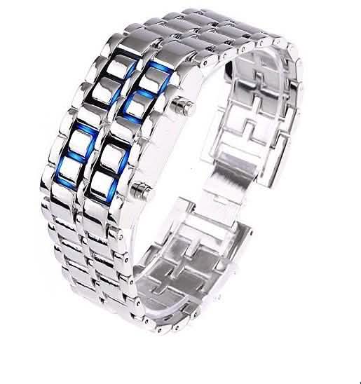 Faceless Unisex Stainless Steel Titanium Waterproof LED Watch