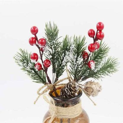 Fake Snow Frost Pine Branch Cone Berry Holly Christmas Tree Christmas Ornament