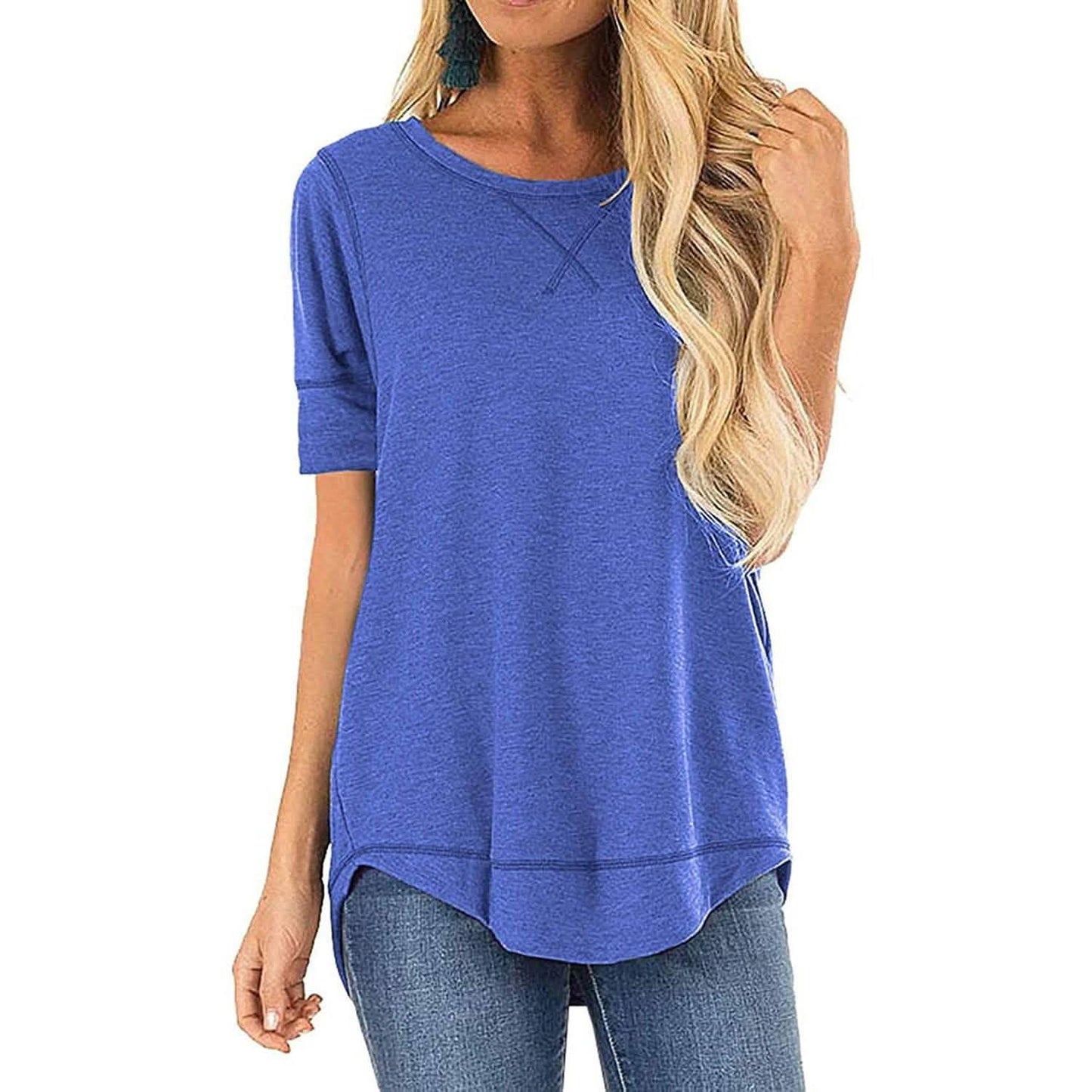 Fall Tops for Women Long Sleeve Side Split Casual Loose Tunic Top