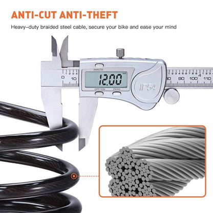 Famistar 4 Feet 5 Digit Resettable Combination Coiling Bike Chain Lock