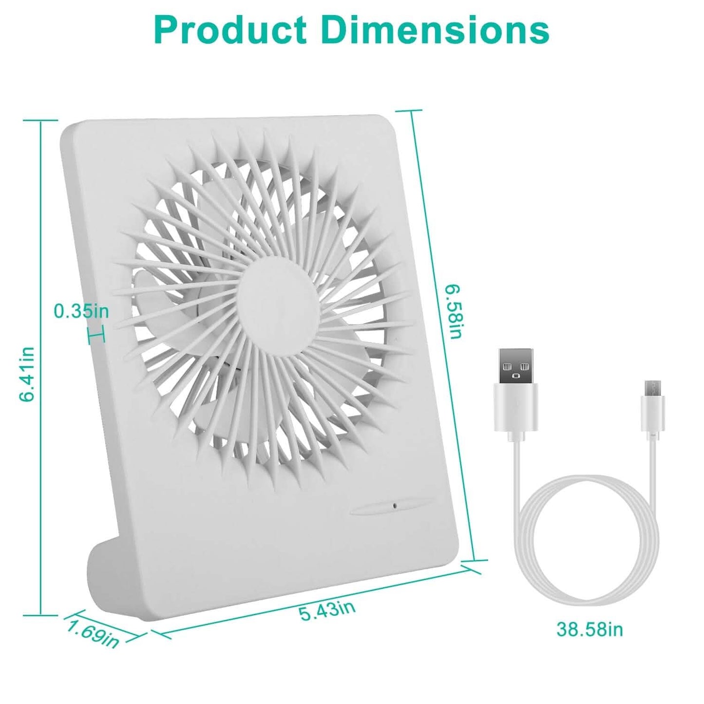 Fan USB Rechargeable Table Portable Desk Cooling Fan