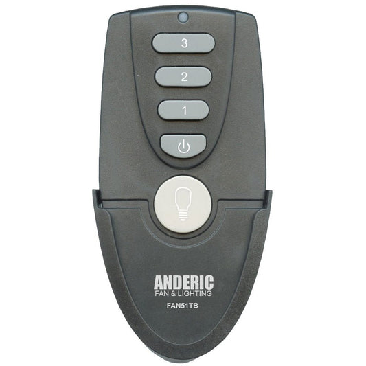 Anderic FAN51TB Replacement Ceiling Fan Remote Control for Harbor Breeze and others - FAN-51T - Black