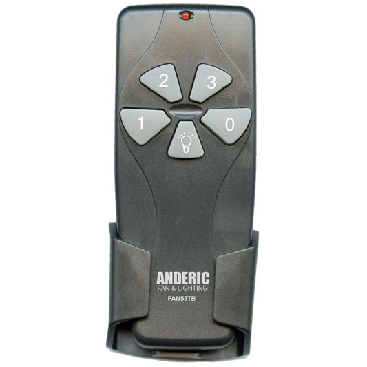 Anderic FAN53TB (315 MHz) Replacement Ceiling Fan Remote Control | FAN53T, FAN-53T | Black