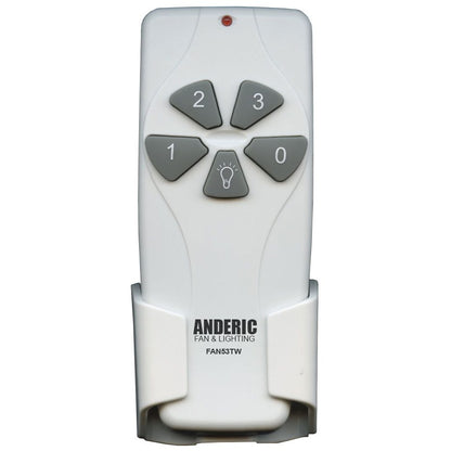Anderic FAN53TW Replacement Ceiling Fan Remote Control for Harbor Breeze CHQ7030T, FAN53T, FAN-11T, 2AAZPFAN53T, CHQ8BT7030T - White