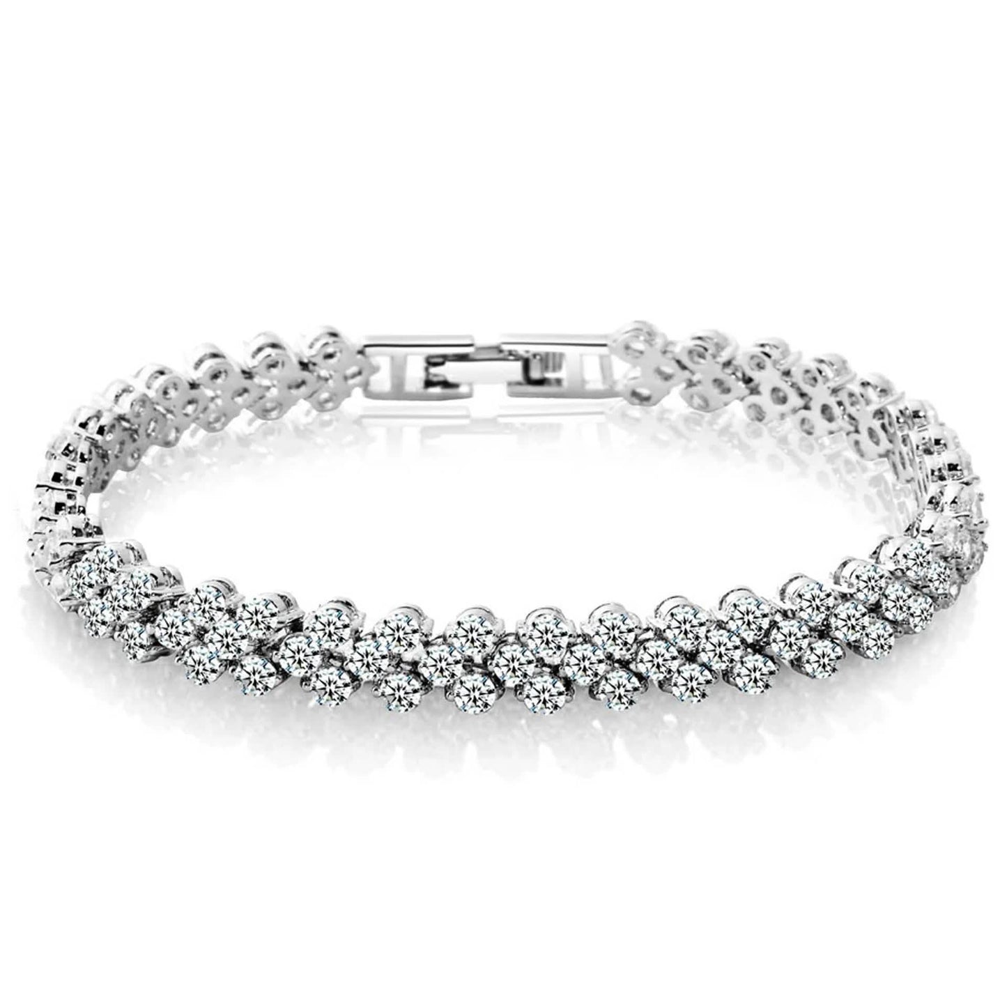 Fashion Women Silver Crystal Diamond Bracelet