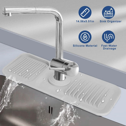 Faucet Splash Mat Sink Tray Water Drainage Pad Sponge Soap Holder