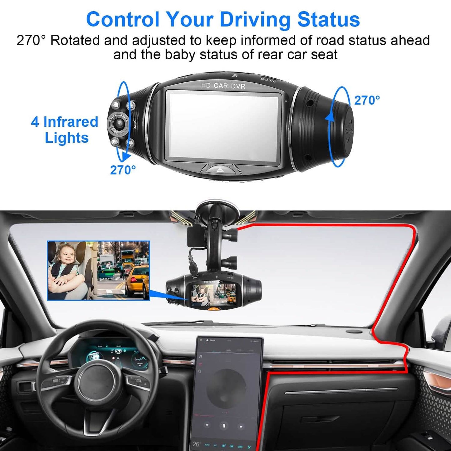 FHD 1080P Dual Lens Car DVR Dash Cam