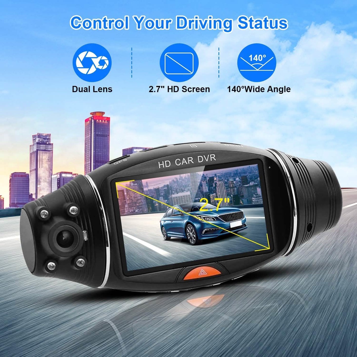 FHD 1080P Dual Lens Car DVR Dash Cam