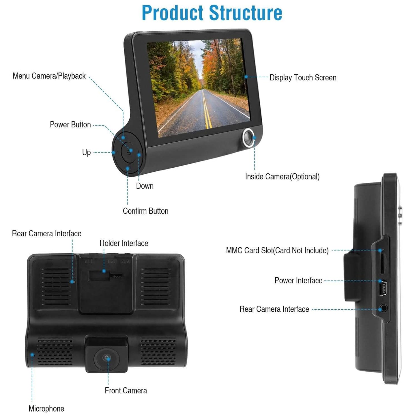 FHD 1080P Touchscreen Car DVR Dash Camera