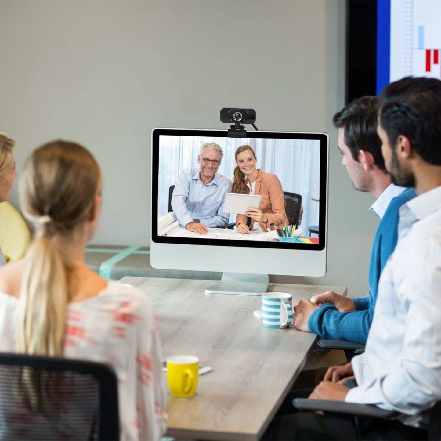 FHD 1080P USB Webcam with 360° Rotatable Clip