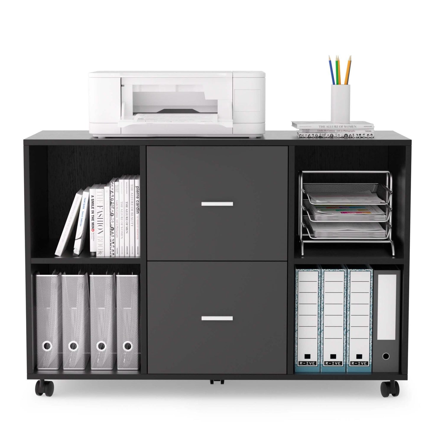 File Cabinet 2 Drawers Wooden Lateral Filling Cabinet