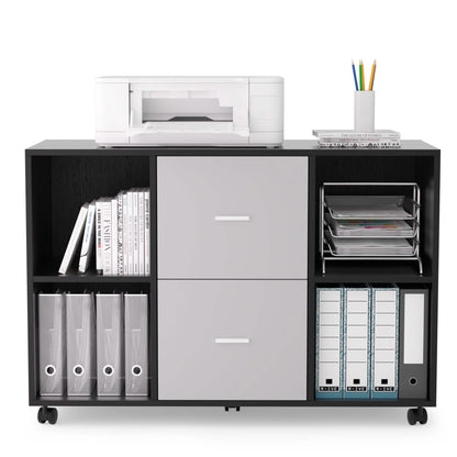 File Cabinet 2 Drawers Wooden Lateral Filling Cabinet