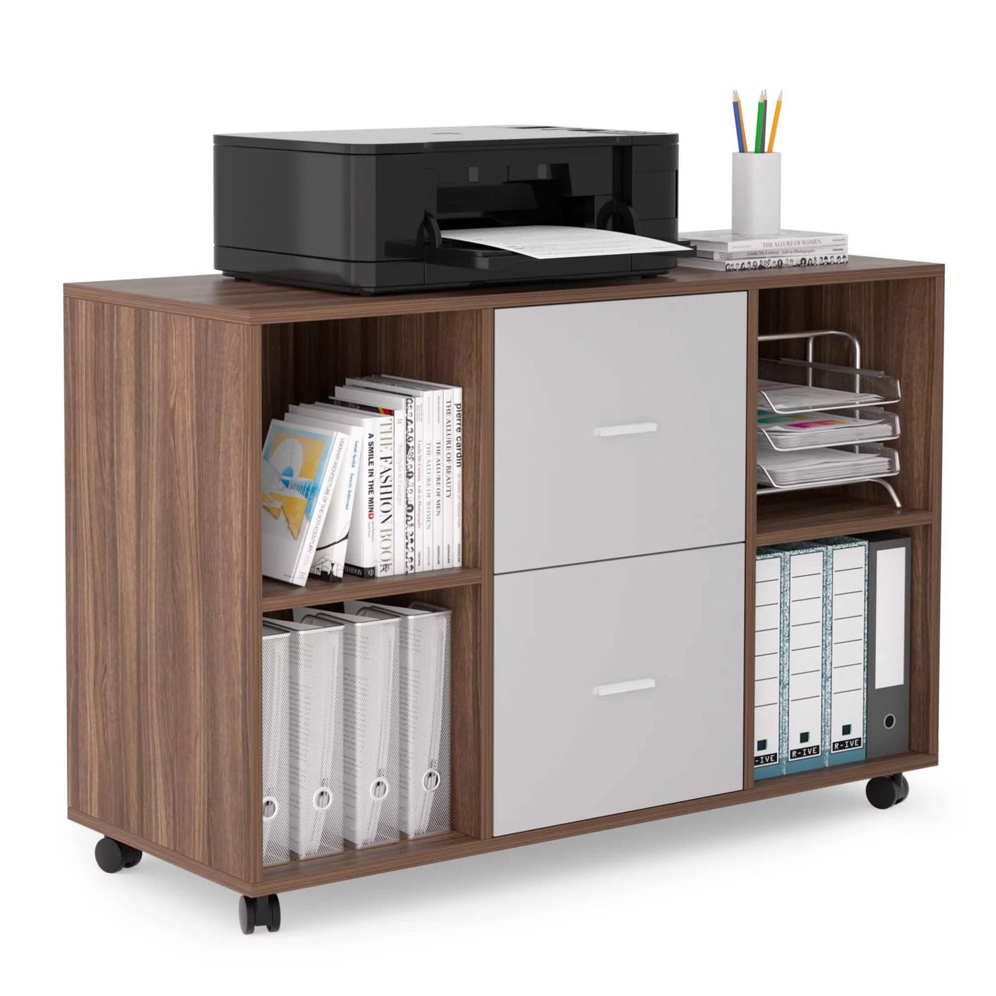 File Cabinet 2 Drawers Wooden Lateral Filling Cabinet