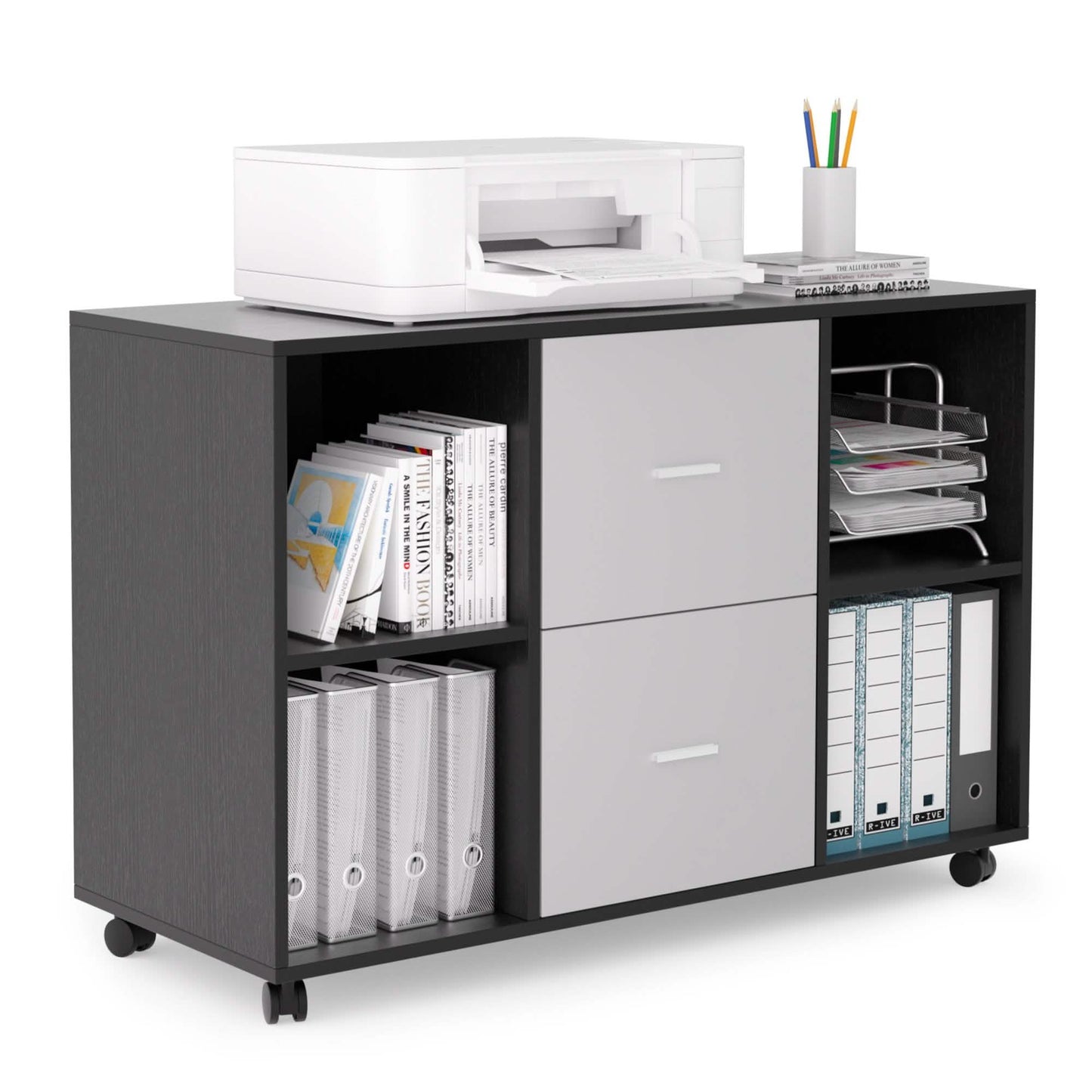 File Cabinet 2 Drawers Wooden Lateral Filling Cabinet