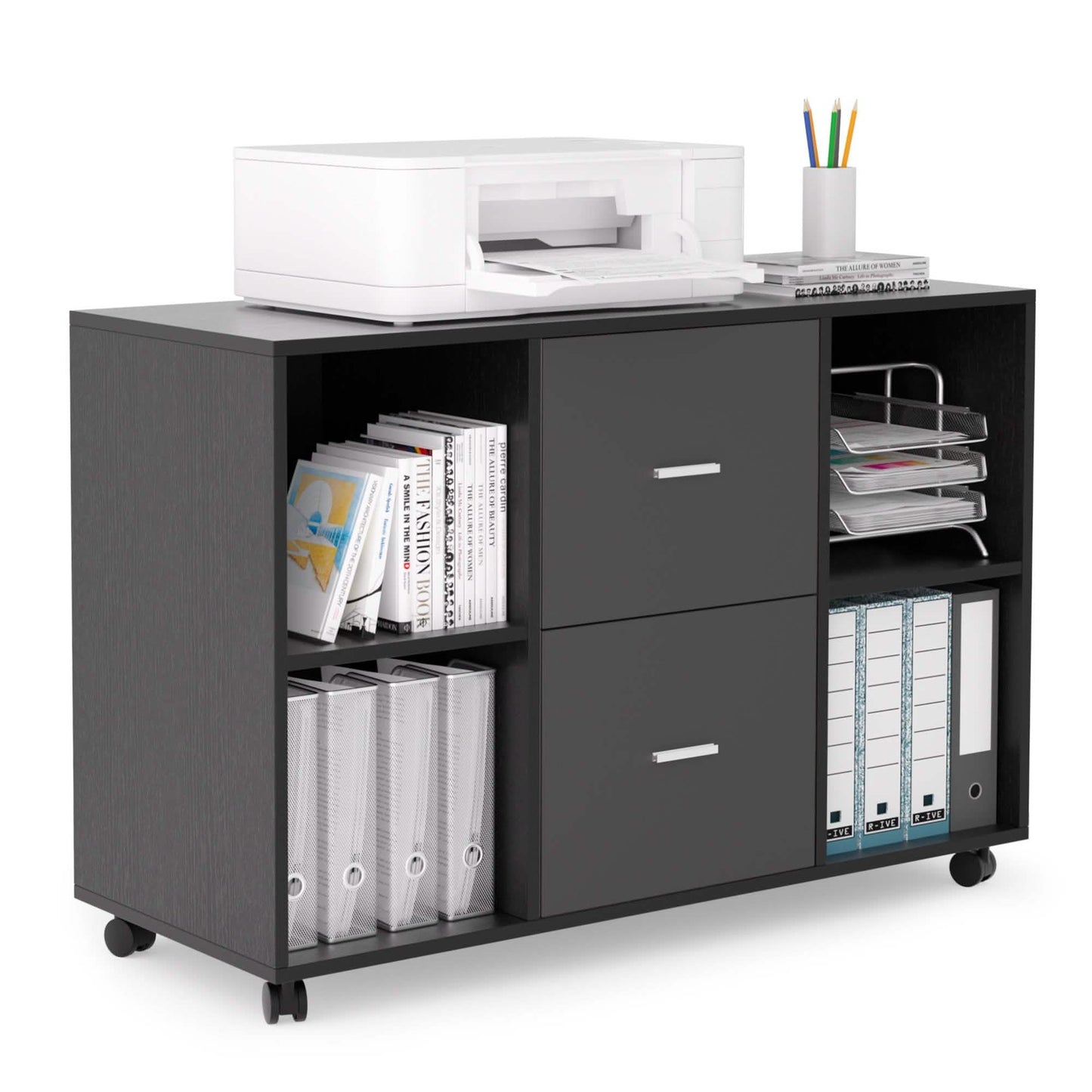File Cabinet 2 Drawers Wooden Lateral Filling Cabinet