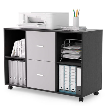 File Cabinet 2 Drawers Wooden Lateral Filling Cabinet
