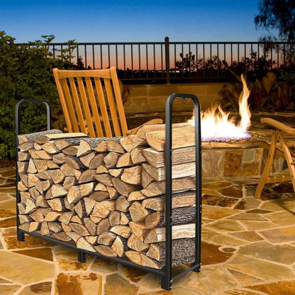 Firewood Log Rack 2500lbs Iron Storage Stacking Rack