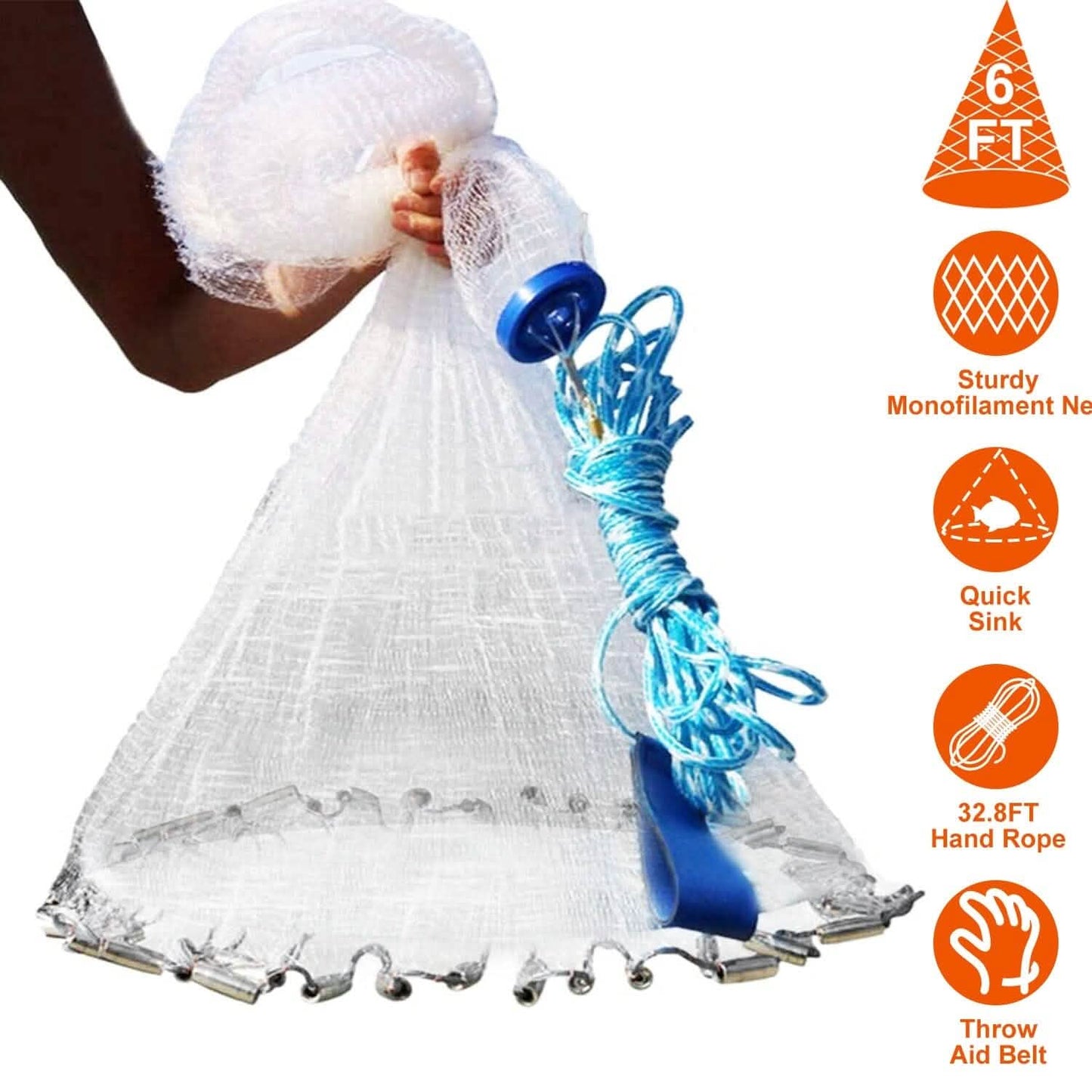 Fishing Cast Net Bait Trap Heavy Duty
