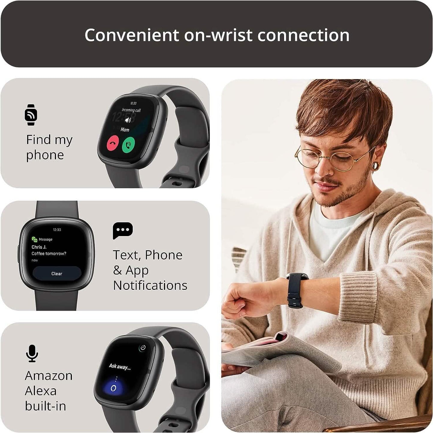 Fitbit Sense 2 Advanced Health and Fitness Smartwatch (Refurbished)